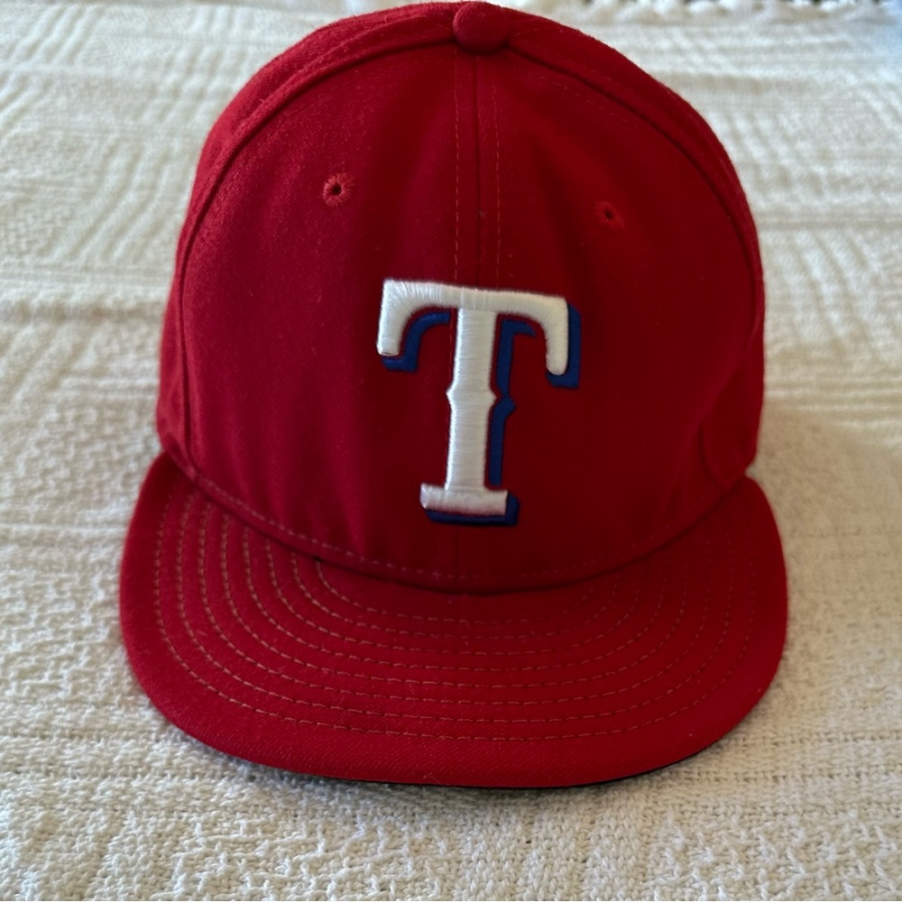 Texas Rangers New Era 59FIFTY On-Field Fitted Hat Red 7 1/4 MLB Authentic